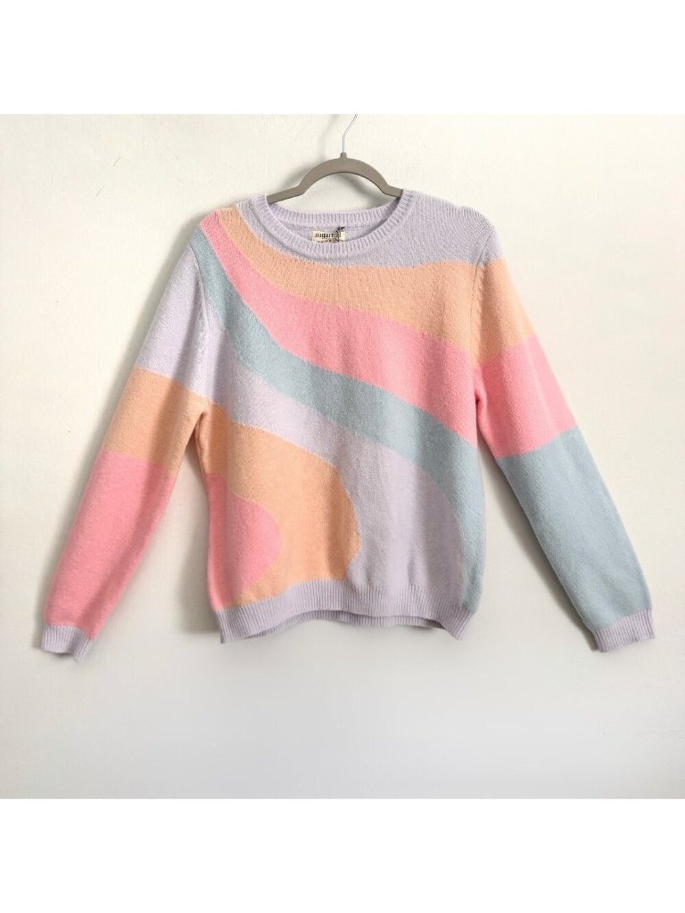 NEW Sugarhill Brighton Pink Pastel Swirl Stripe Zahara Jumper Sweater Sz US 12